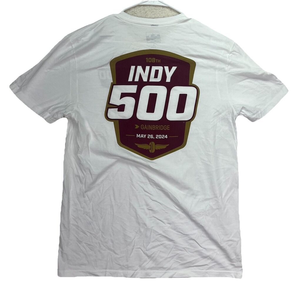 2024 Indy 500 Event T-Shirt‎ Large  108TH Running White Racing